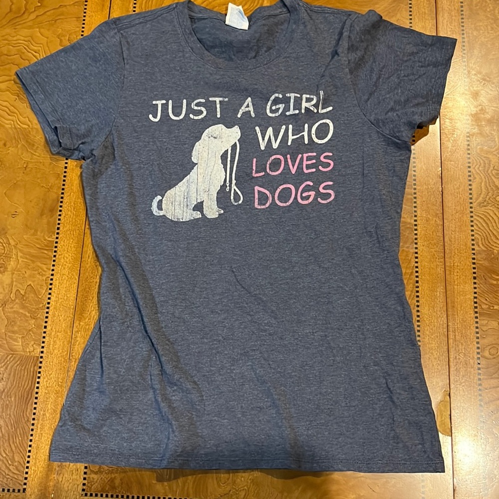 “Just a girl who loves dogs” womens t-shirt
